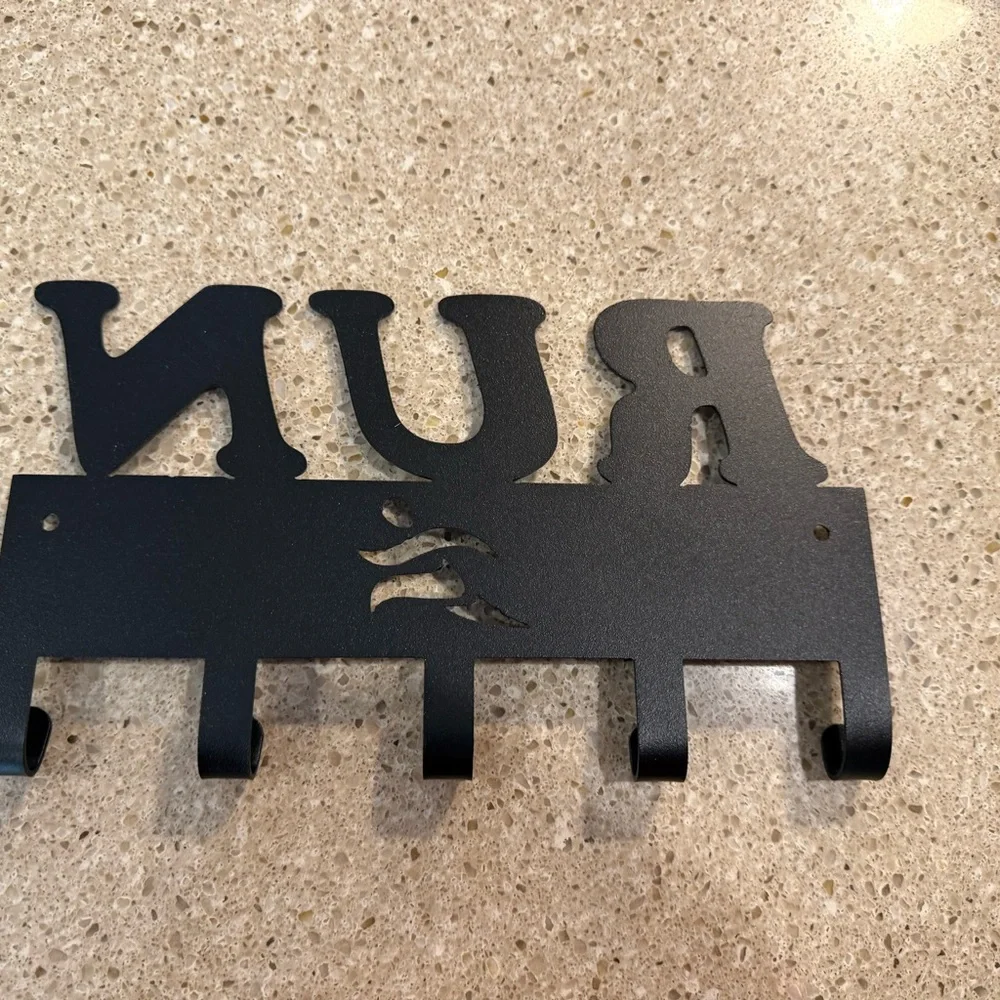 RUN Wall Hook Rack - Black Metal Home Wall Decor